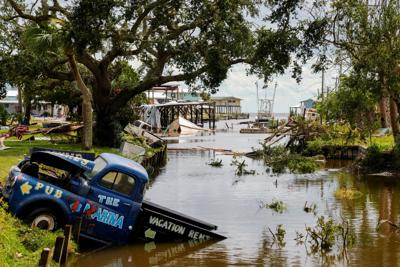 Aftermath of Hurricane Idalia in Horseshoe Beach, Florida