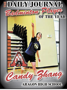 Aragon's Candy Zhang is Daily Journal Badminton Player of the Year after CCS three-peat