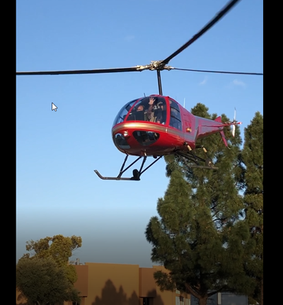 Helicopter lands at Kmart
