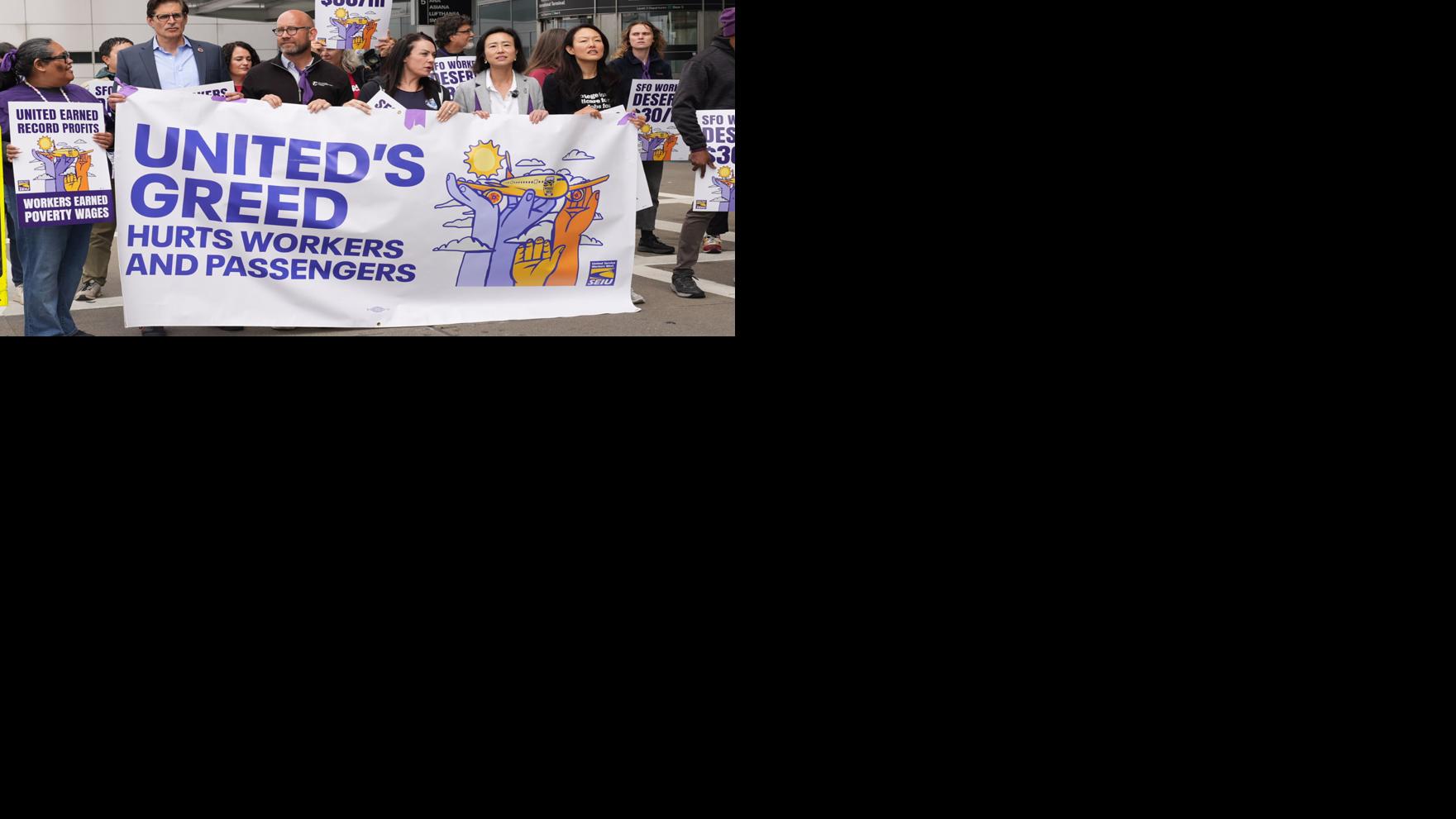 May day rally at San Francisco International Airport blocks traffic to International Terminal