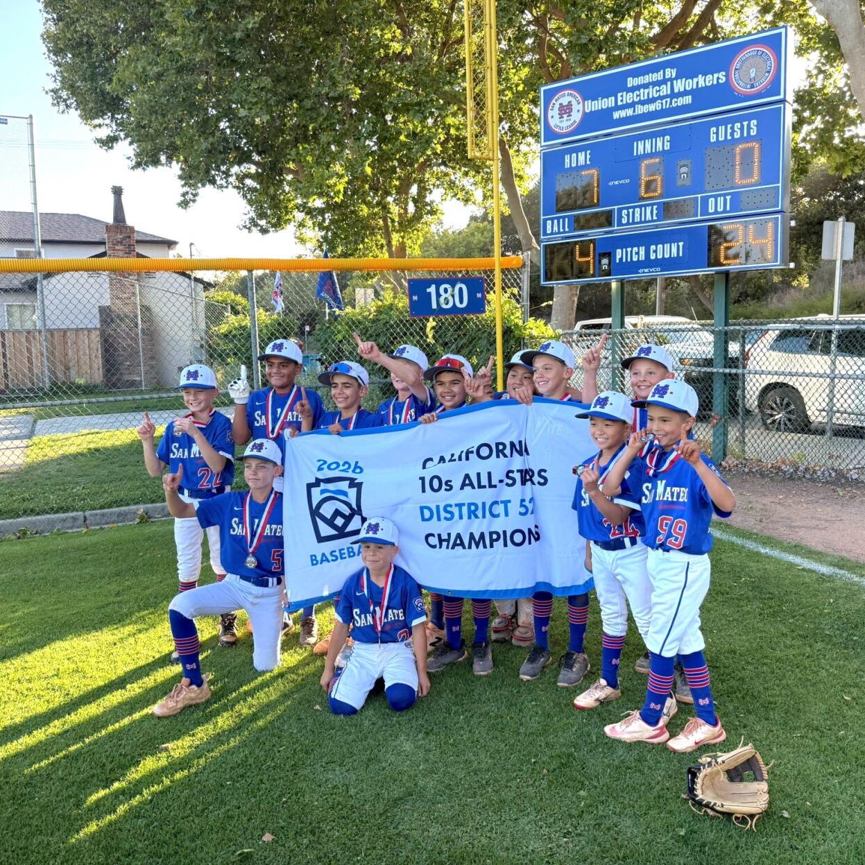 2026 District 52 10s champions San Mateo American