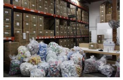 Stolen goods in a warehouse