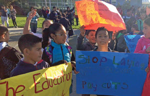 San Bruno community rallies for teachers: Parents protest, keep students out of school at Belle Air Elementary to support educators