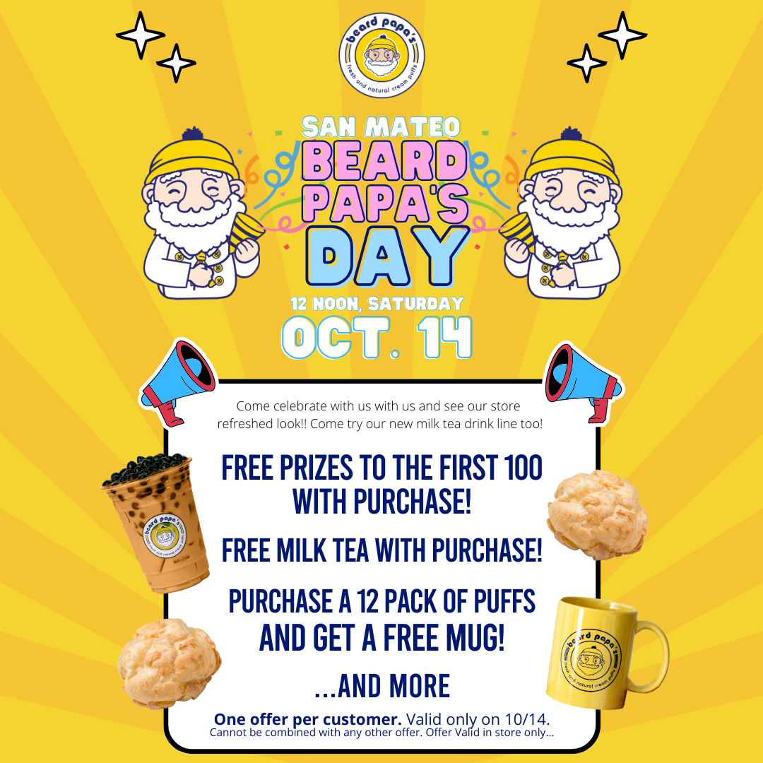 San Mateo Beard Papa's Cream Puffs Celebration Day