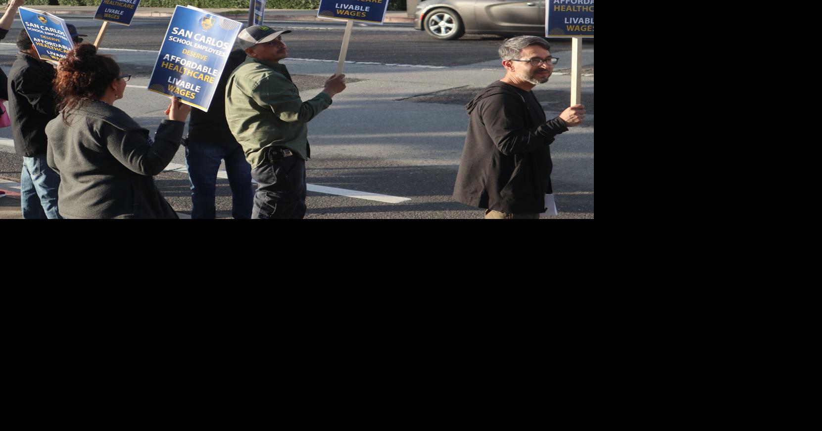 San Carlos School District support staff pickets over insurance