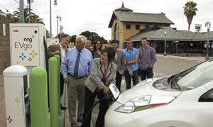 EV charger in downtown