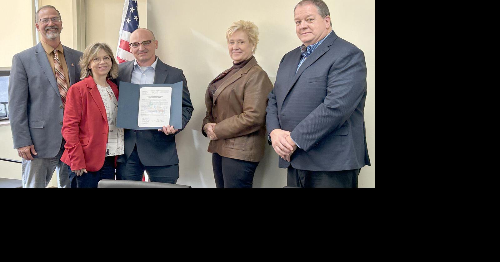 Commissioners honor recently retired Fox Township Fire Chief Surra for 31 years of service