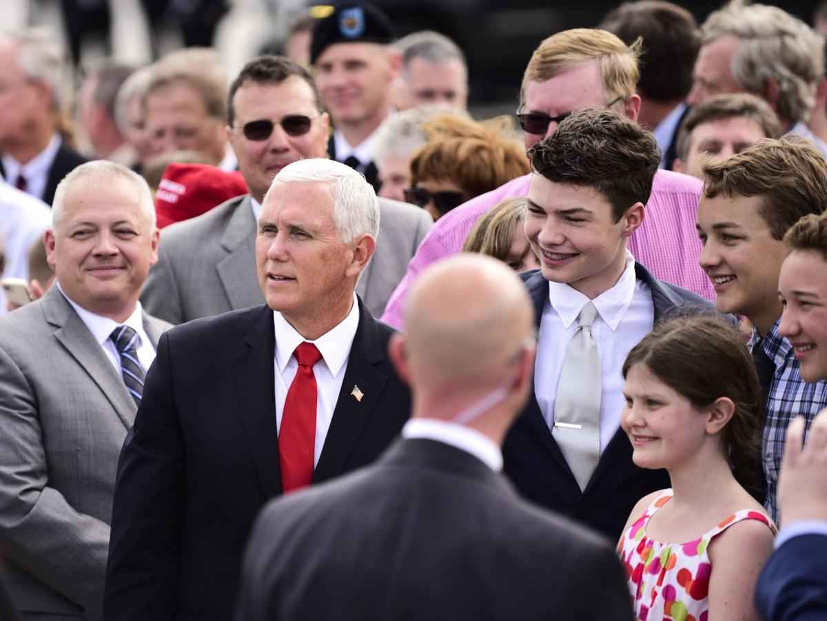 Vice President Mike Pence arrives at Roanoke-Blacksburg Regional Airport
