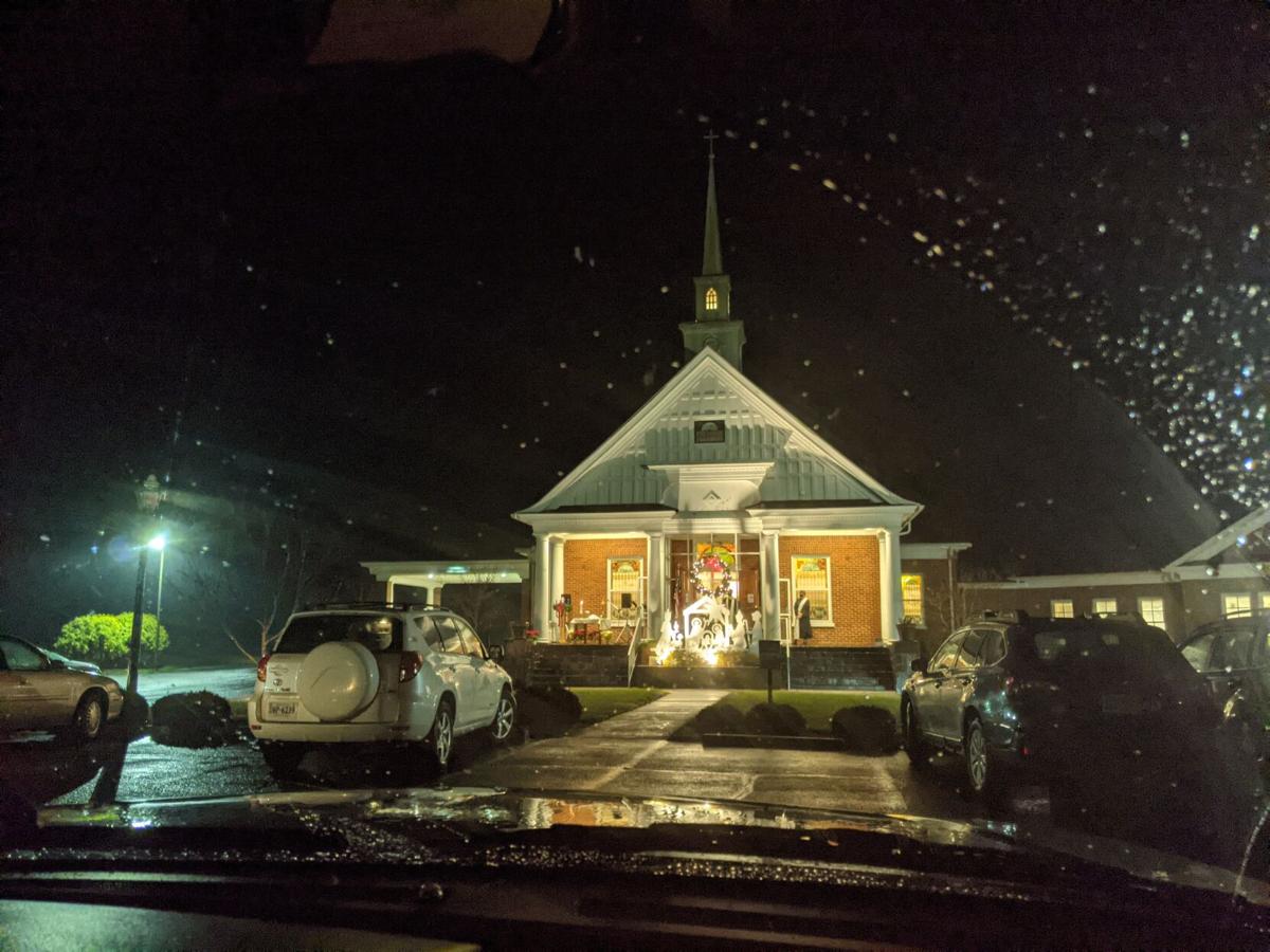 A socially distanced Christmas eve service