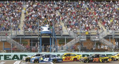 The sold out crowd at Monster Energy NASCAR Cup Series Ford EcoBoost 400 championship race.