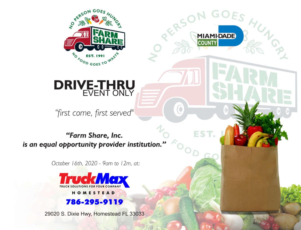 Farm Share Free Food DriveThru Distribution in partnership with Truck