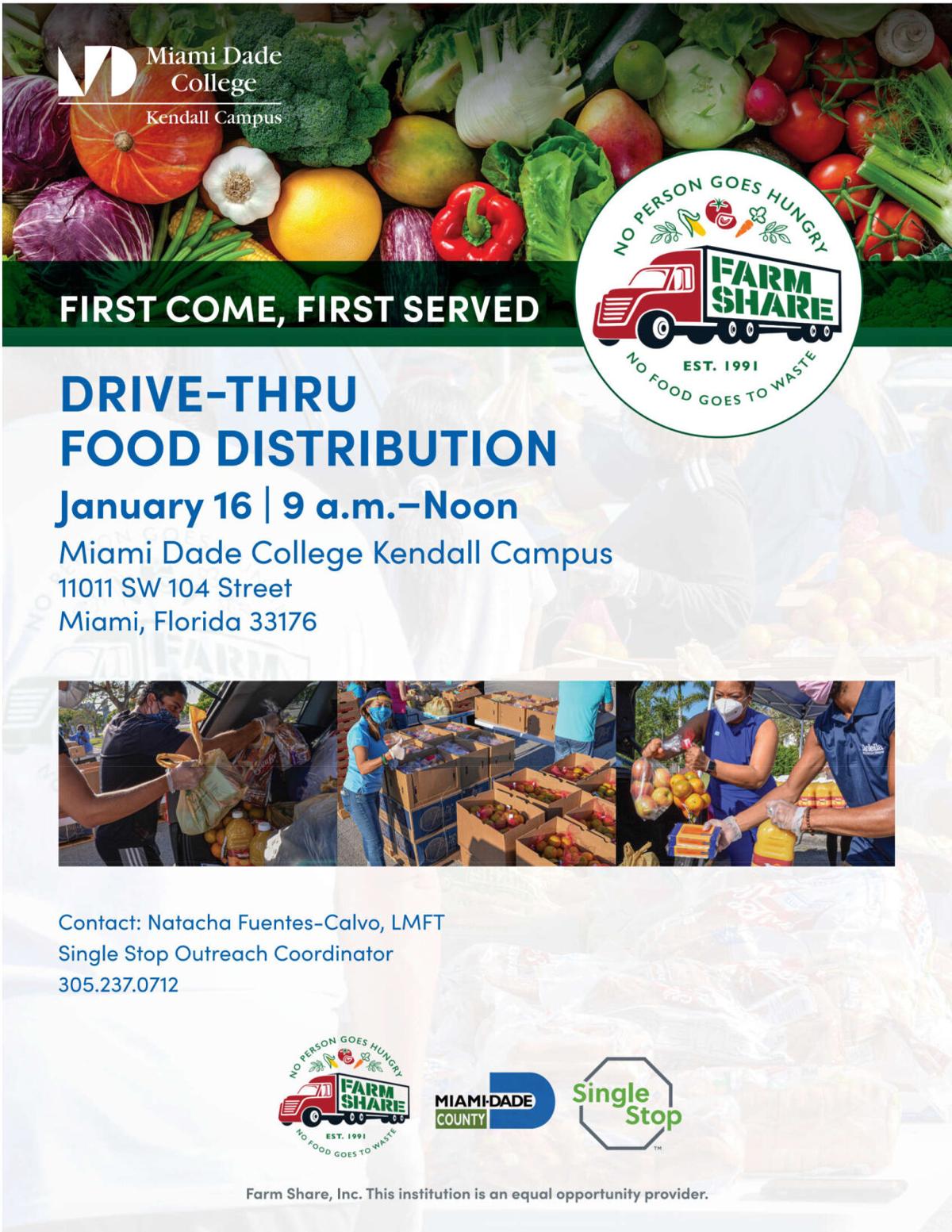 Farm Share DriveThru Food Distribution Calendar South Dade News