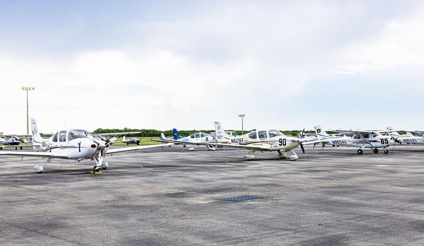 All 42 planes were parked on the Executive Jet Center ramp prior to the official cut off time on Friday afternoon.