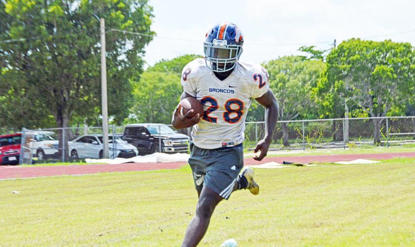 Sophomore running back Issac Brown.