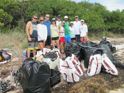 Volunteers cleaned up debris on Elliot Key