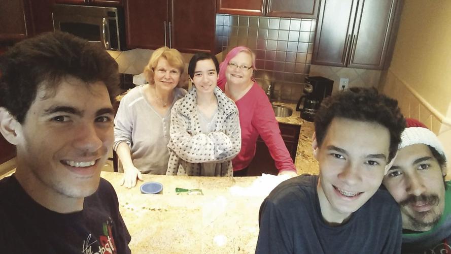 Luke Marshburn (left) at Christmas breakfast with three generations of  family.