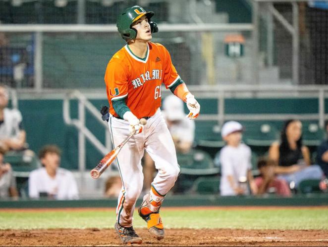 Miami catcher Carlos Perez slammed a walk-off two-run homer that lifted the 11th-ranked Hurricanes over the Duke Blue Devils, 10-8, in 11 innings last Friday at Mark Light Field.