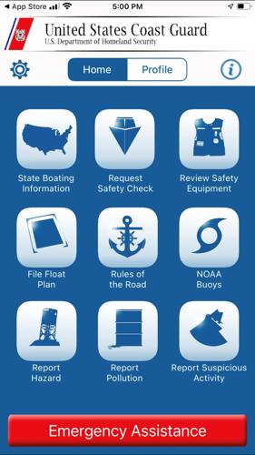 Download the free Coast Guard app at https://uscgboating.org/ mobile/.
