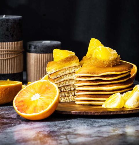 orange pancakes