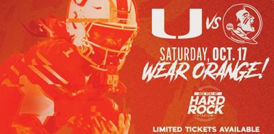 Miami Hurricanes Wear Orange graphic for the Florida State game