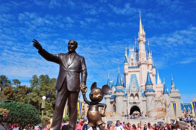 Walt Disney World's Magic Kingdom in Orlando, the world's most-visited theme park with almost  21 million visitors a year.