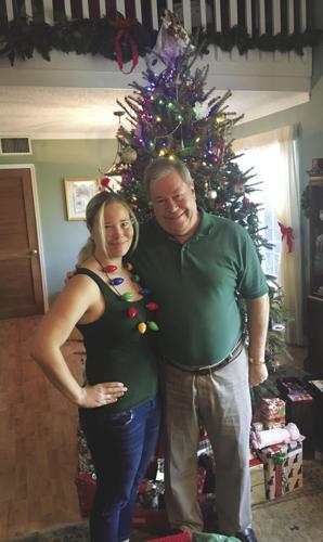 Larry Diehl and his daughter Beatrice  celebrating at home.