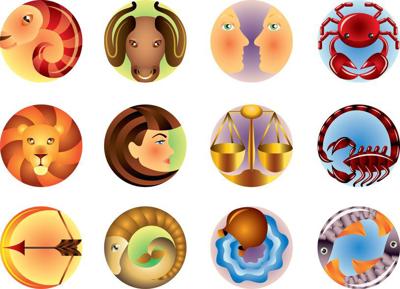 19665423 - zodiac signs circled vector set