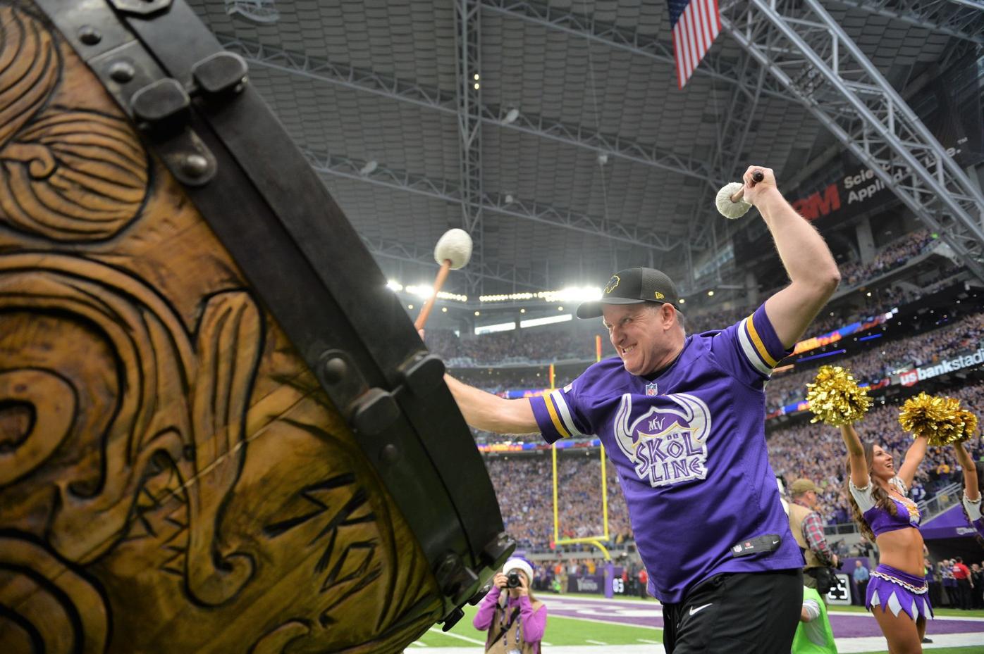 That massive drum used to rouse Vikings fans? Credit Nerstrand's