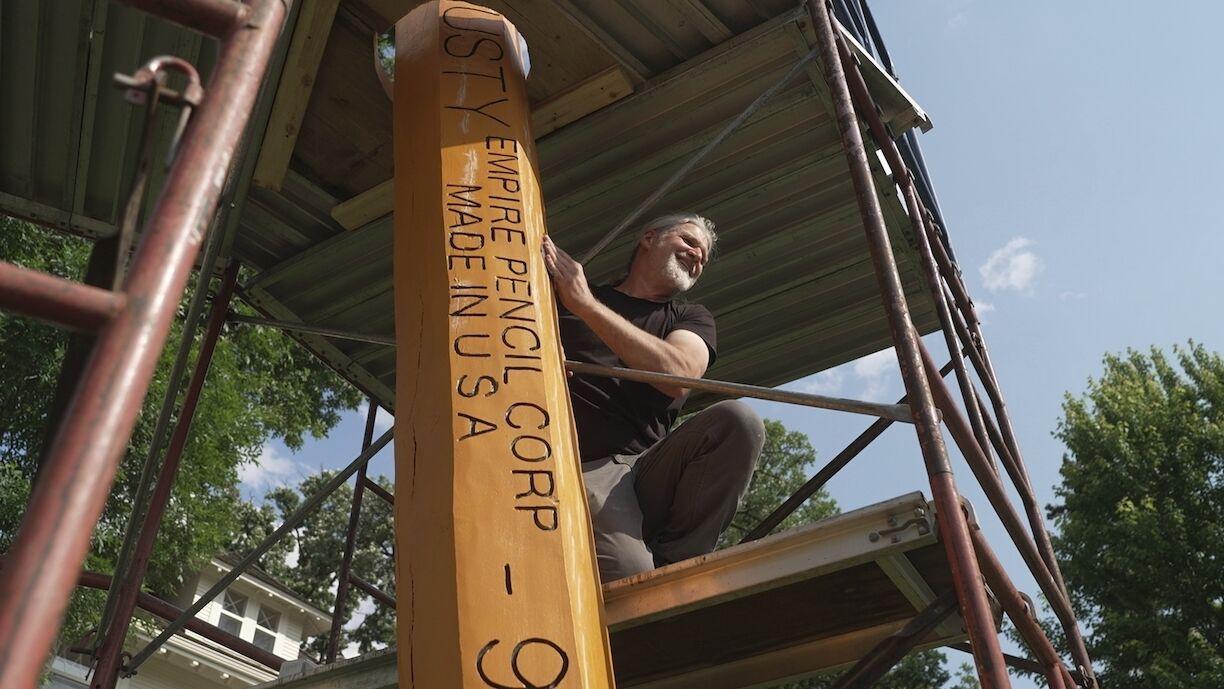 Why a Minneapolis neighborhood sharpens a giant pencil every year