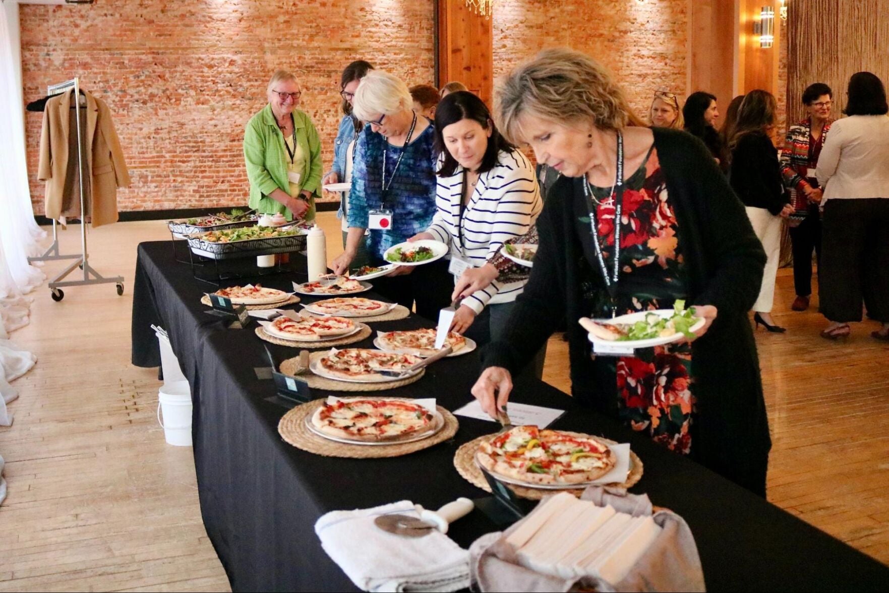 Attendees enjoying food