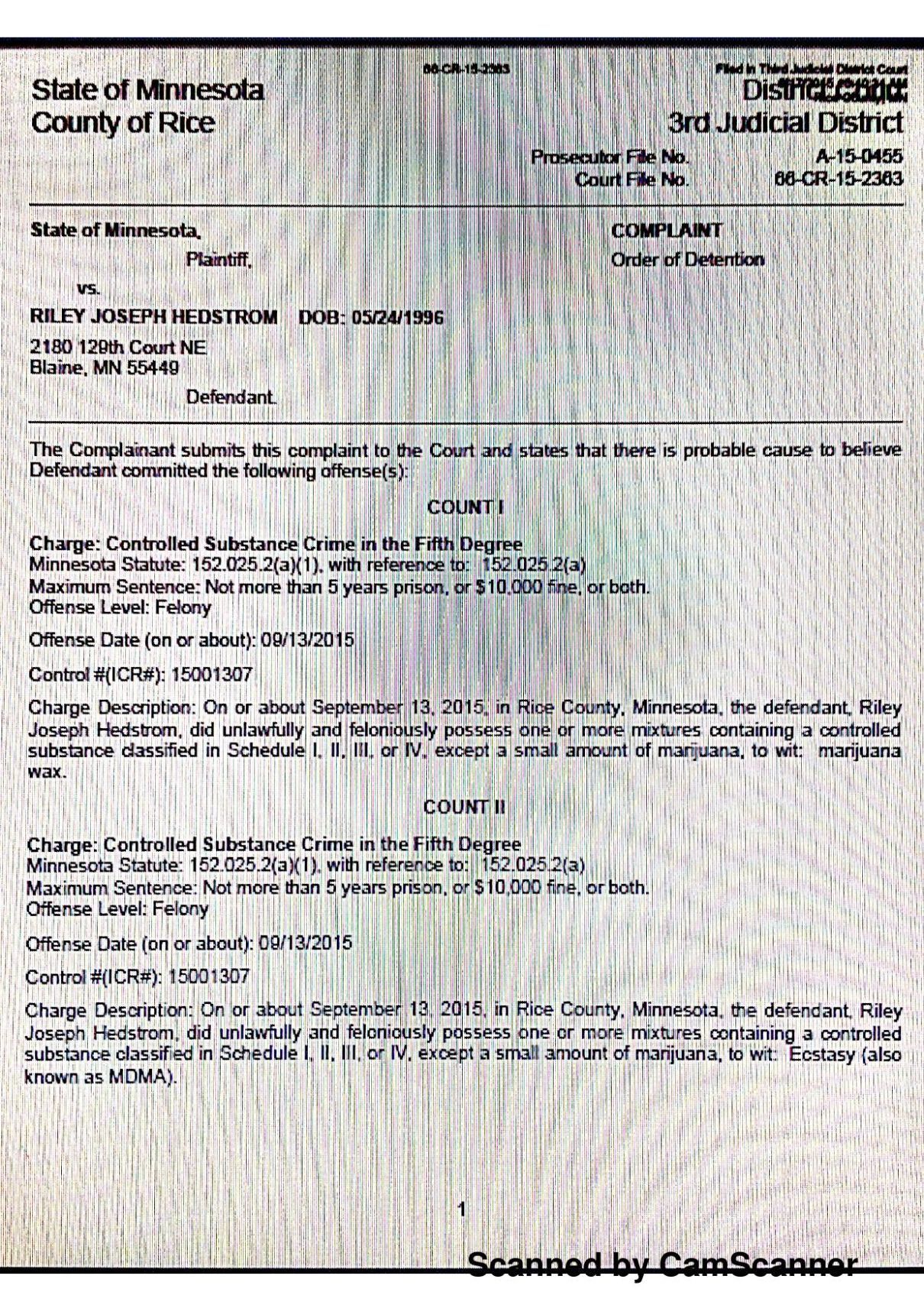 Hedstrom complaint | | southernminn.com