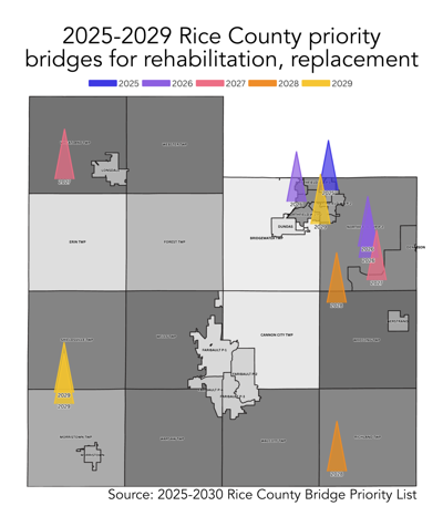 Dozen Rice County bridges expected to be fixed over next 5 years | News ...