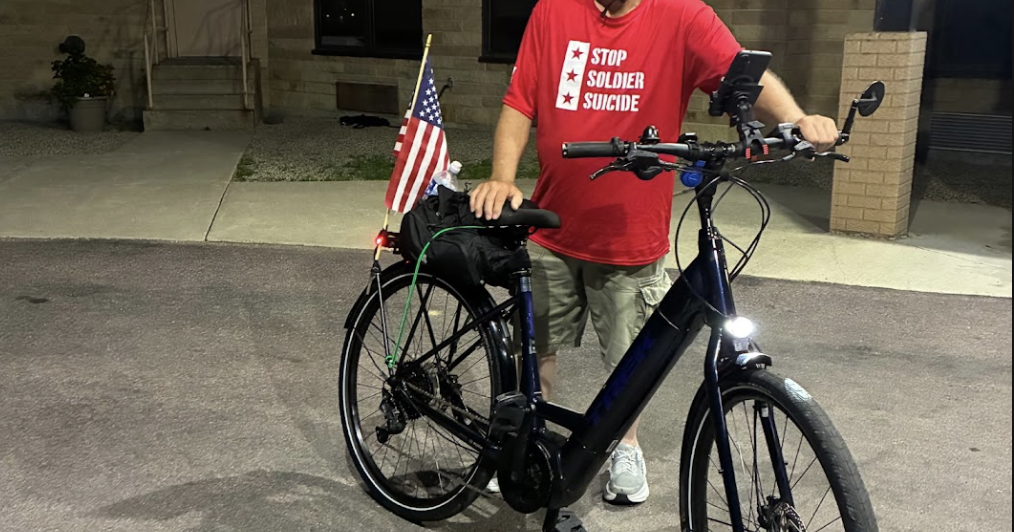 St. Peter veteran rides bike to prevent military suicides