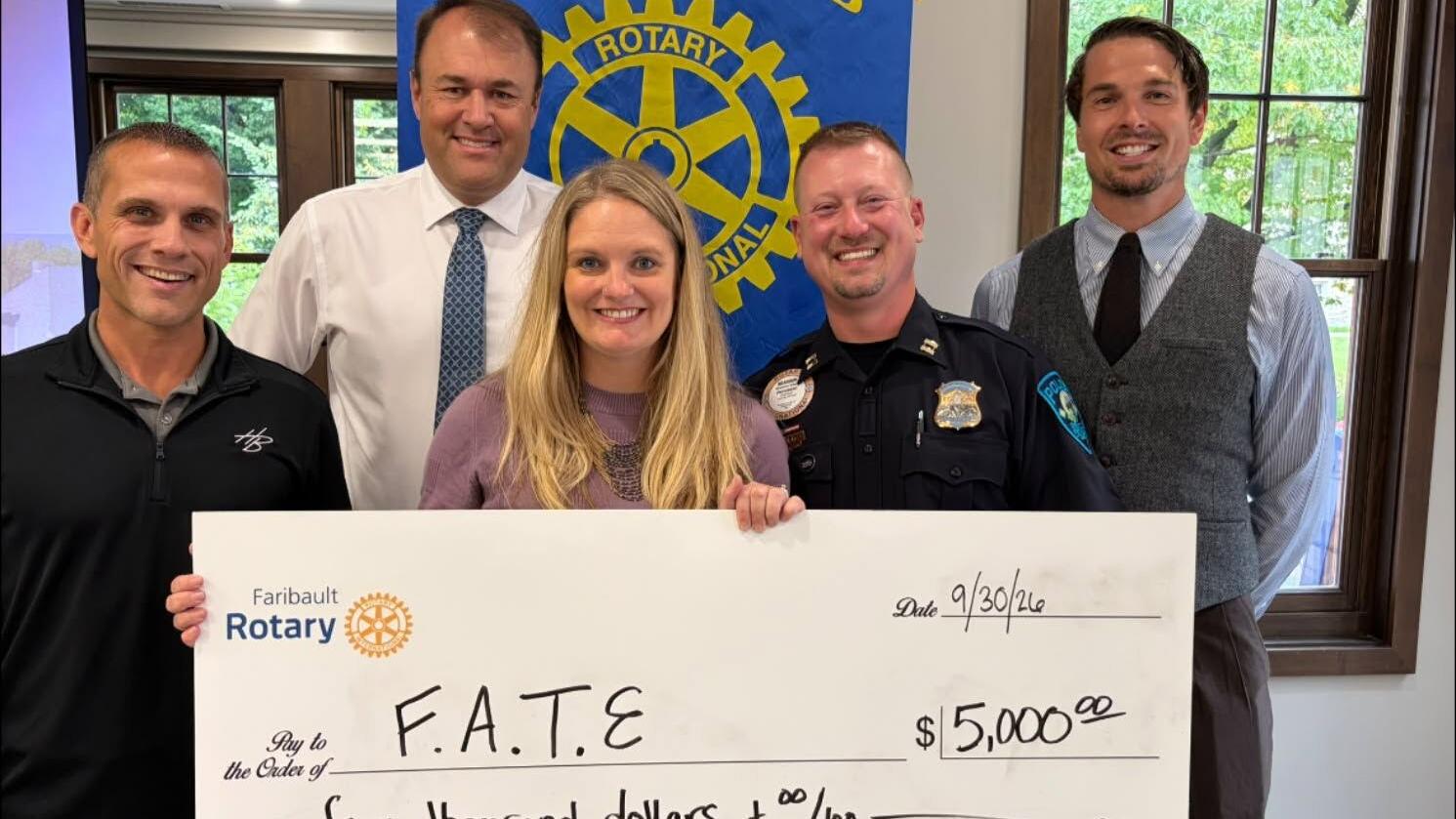 Rotary donates $5K to fund FATE Foundation scholarships