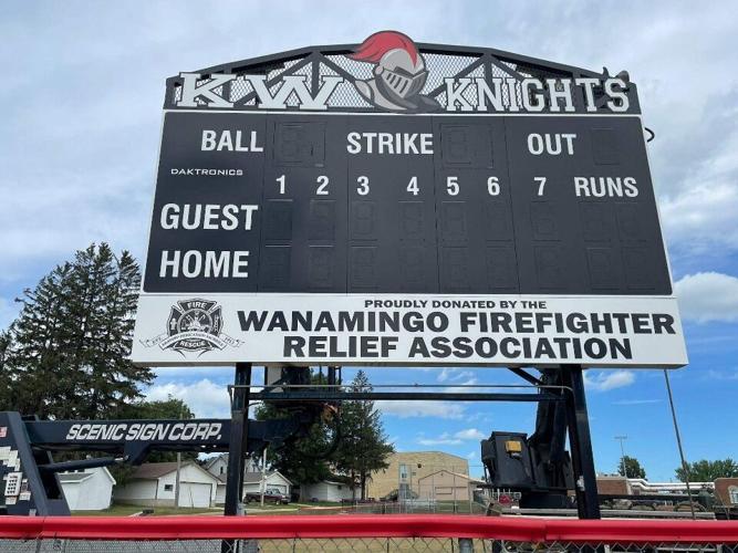 New softball field scoreboard in Wanamingo Community