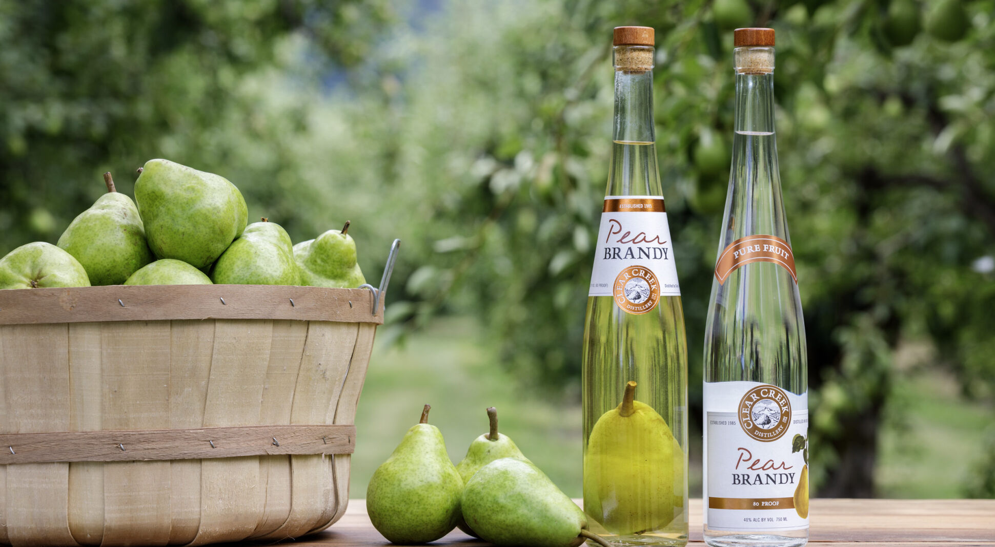 pear brandy in bottle