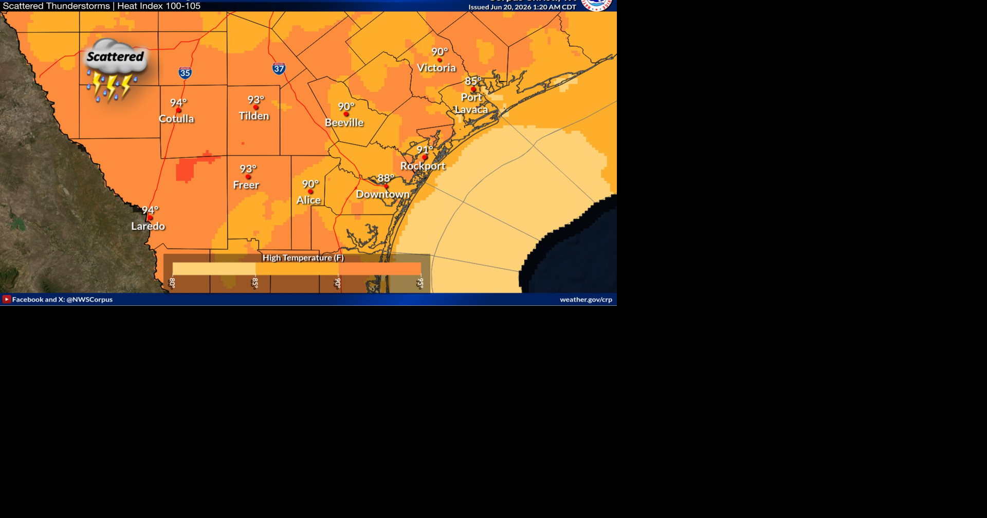 Scattered storms, slightly cooler temperatures expected across South Texas