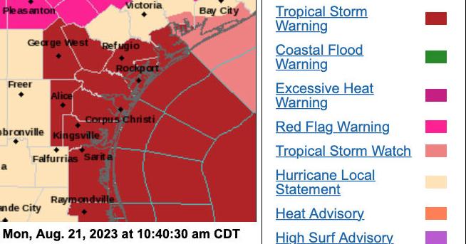 Tropical storm warning issued for Texas Gulf Coast | Beeville Bee ...