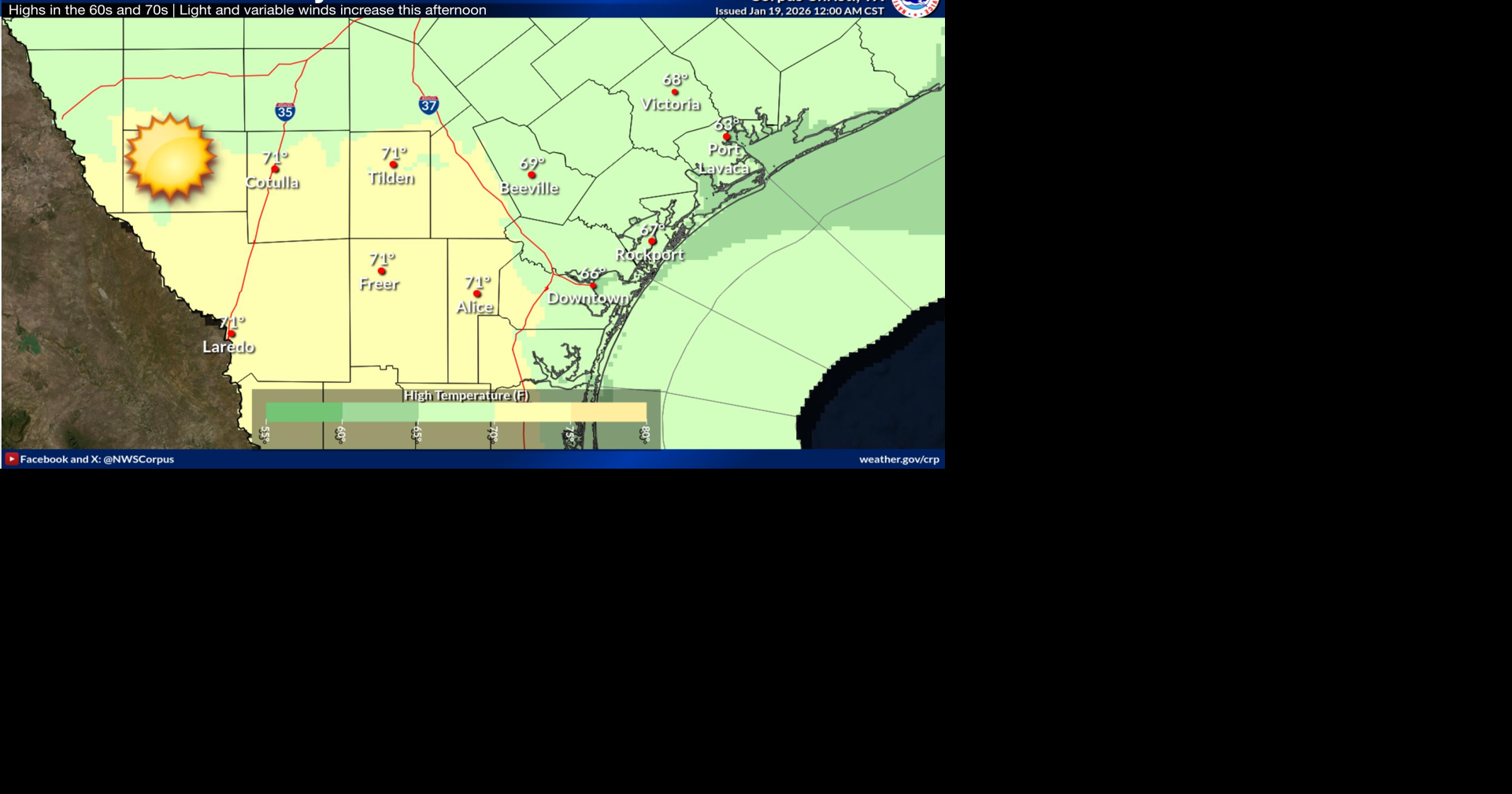 Sunny skies, warmer temperatures today across South Texas