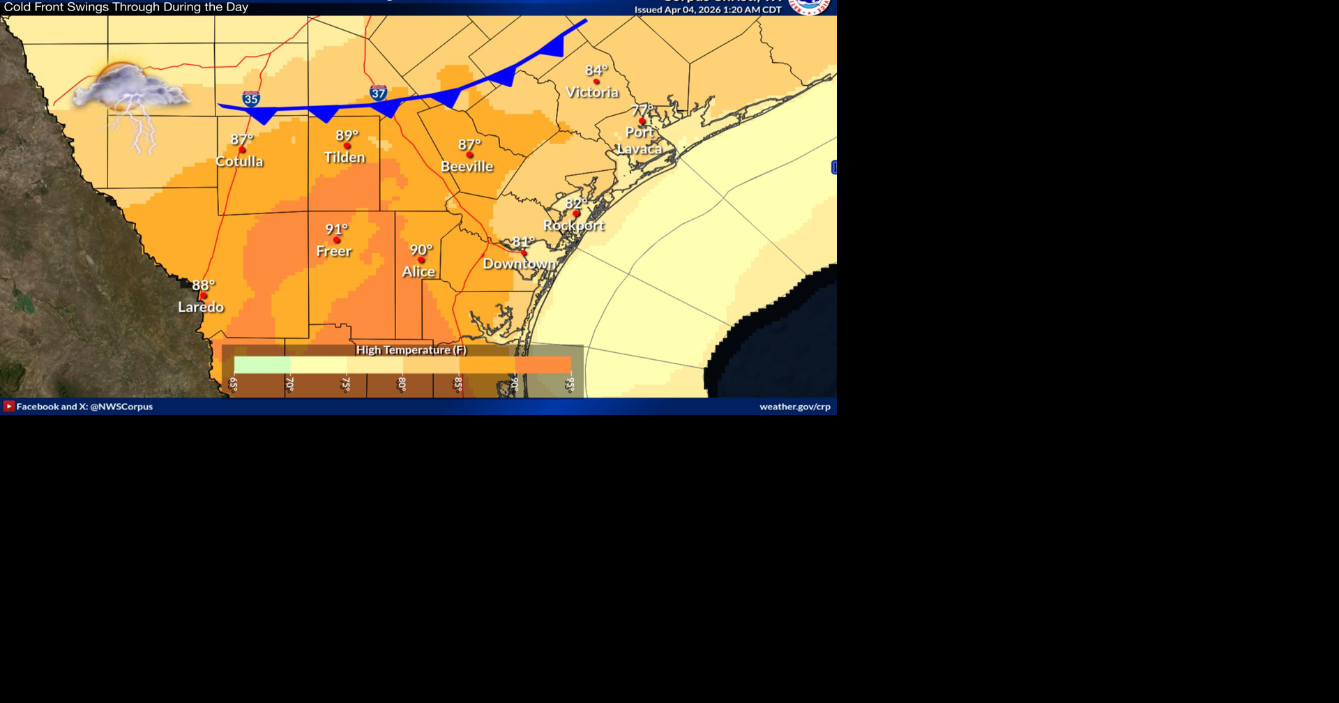Showers, thunderstorms forecast today for South Texas