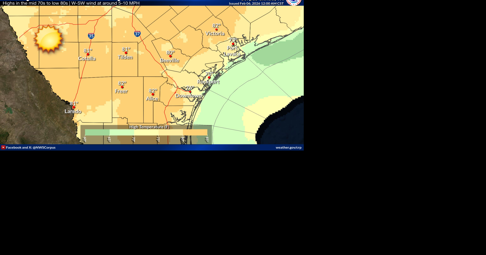 Sunny, warmer Friday across South Texas; fire conditions elevated