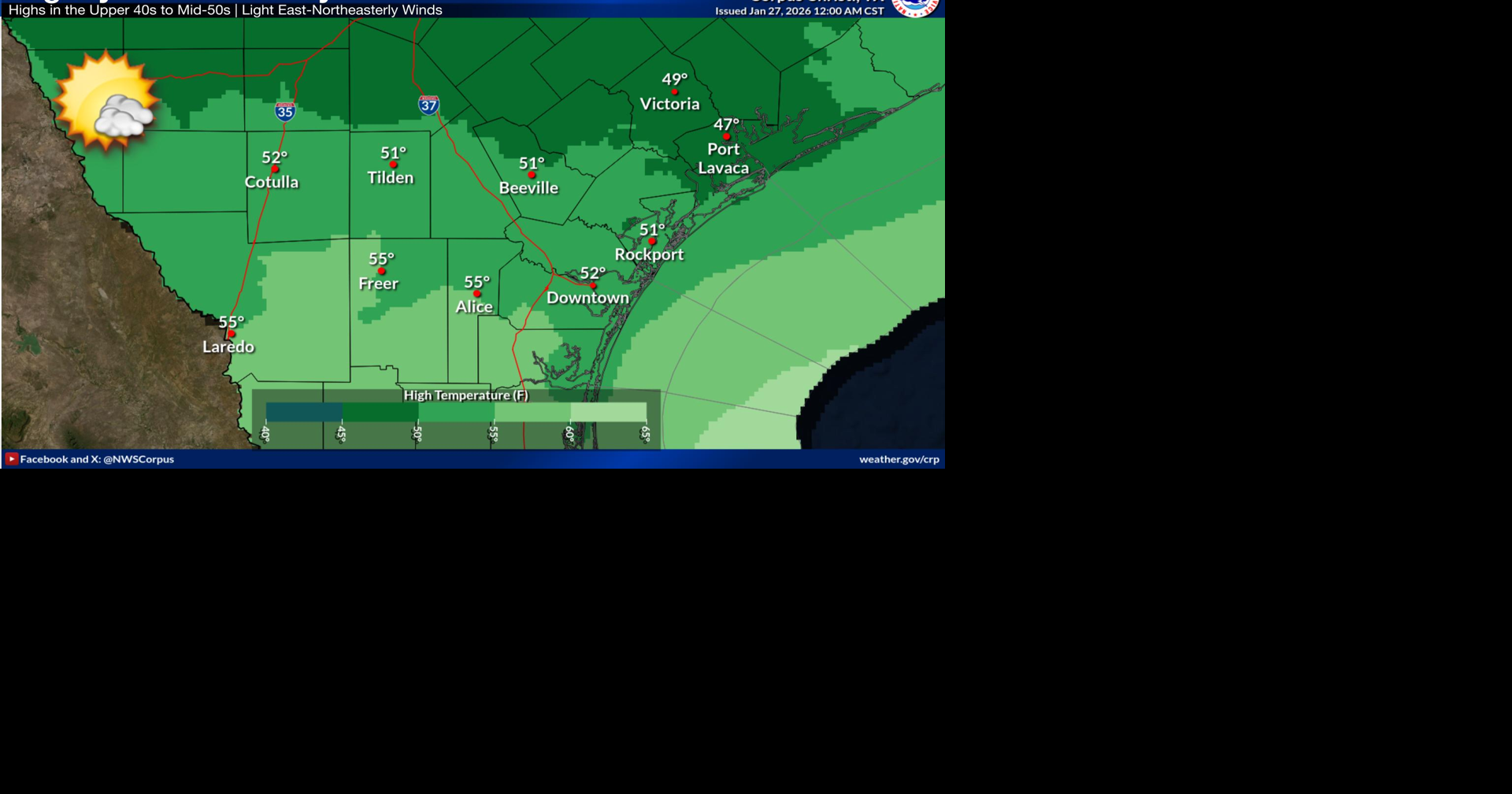 Warmer temperatures across South Texas today