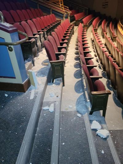 Plaster lands on floor at Wiltsie Center auditorium (copy)