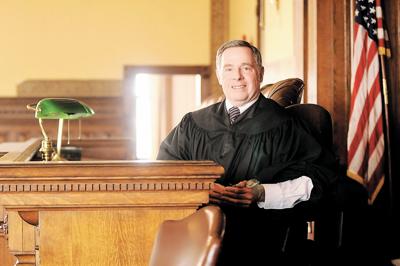 schuylkill county judge cyrus palmer pilgrim standardspeaker descendent courthouse sits courtroom