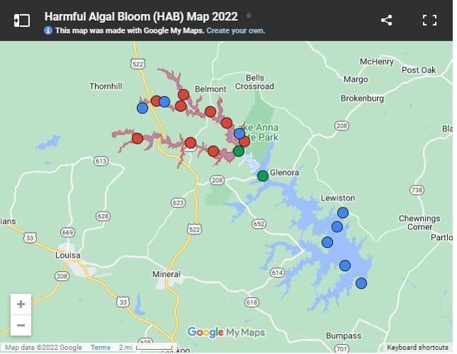 Lake Anna Algae Bloom Map (copy)