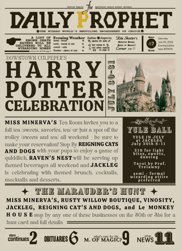 Harry Potter themed birthday invite for Miss Kittys 11th birthday