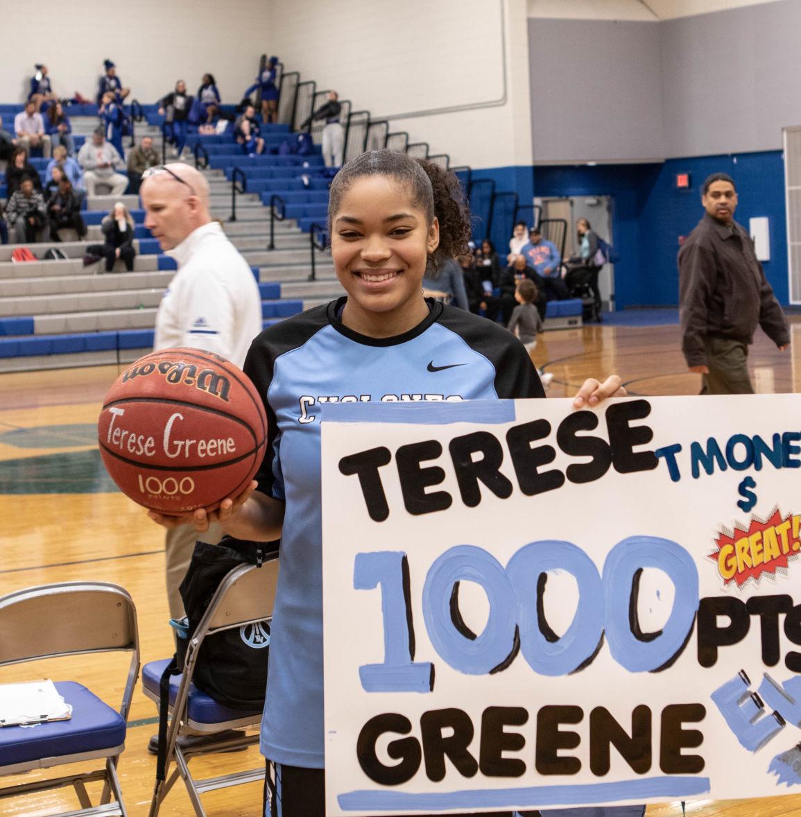 High School Girls Basketball Steady Greene Checks 1 000 Point