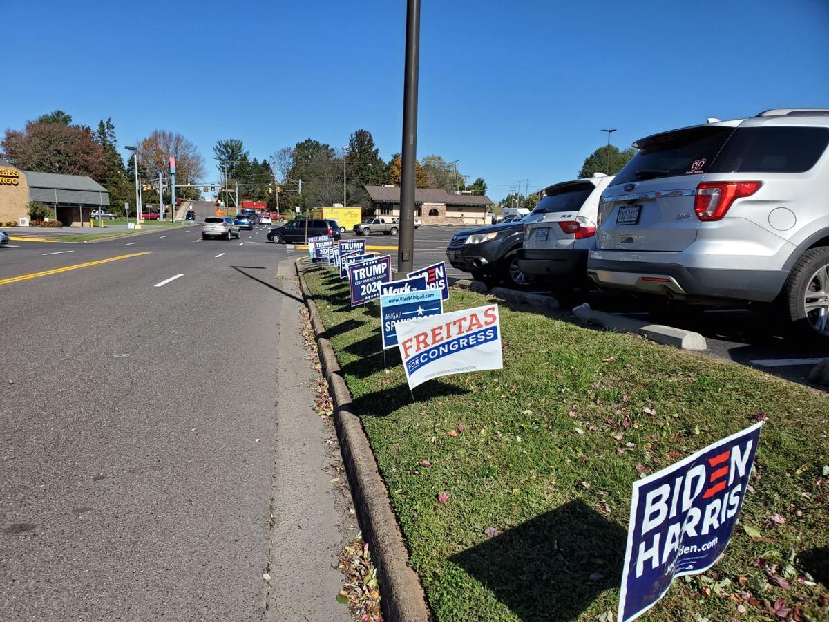 Campaign signs Culpeper Library 2020