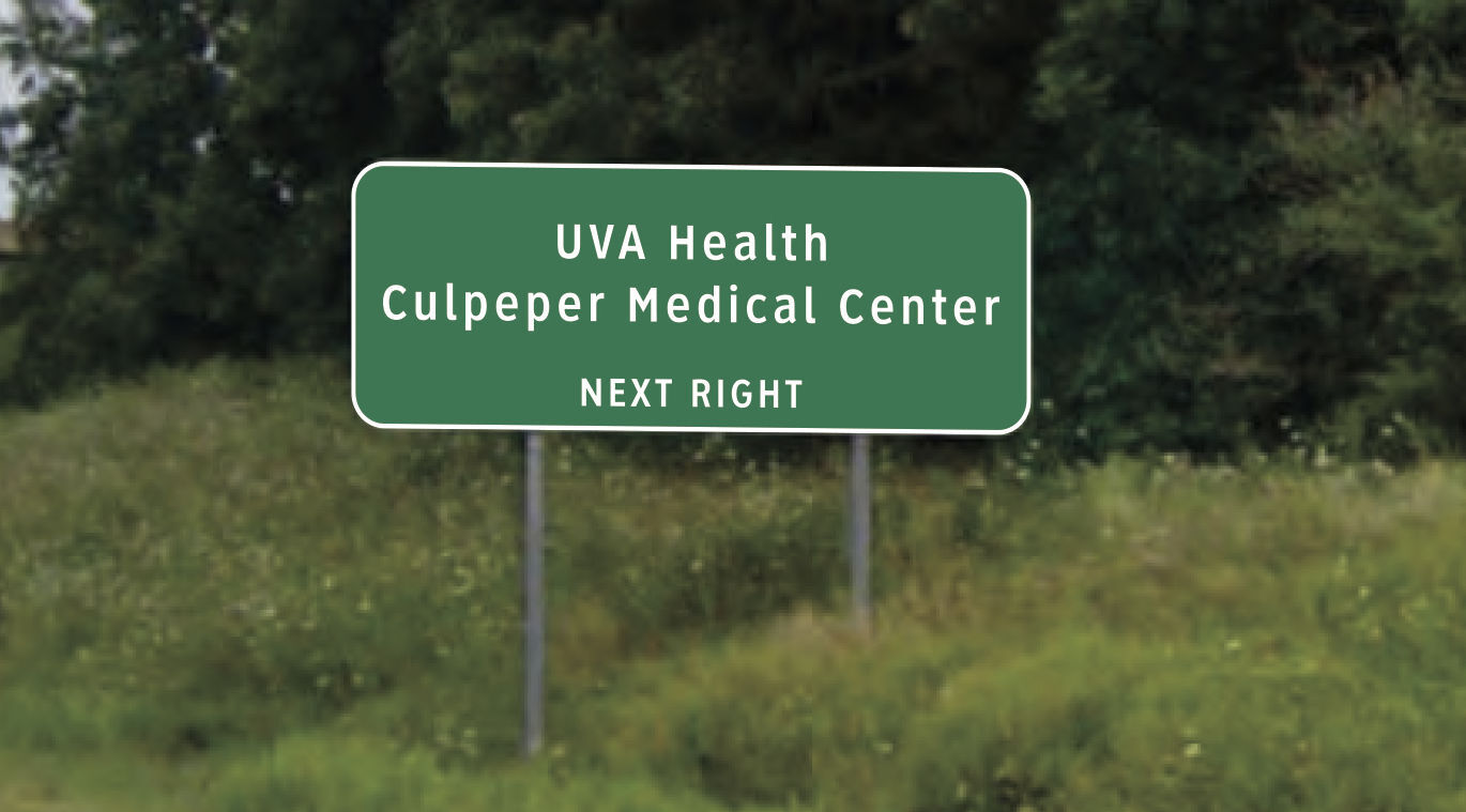 UVA Culpeper Medical Center updating signs around Sunset Lane campus