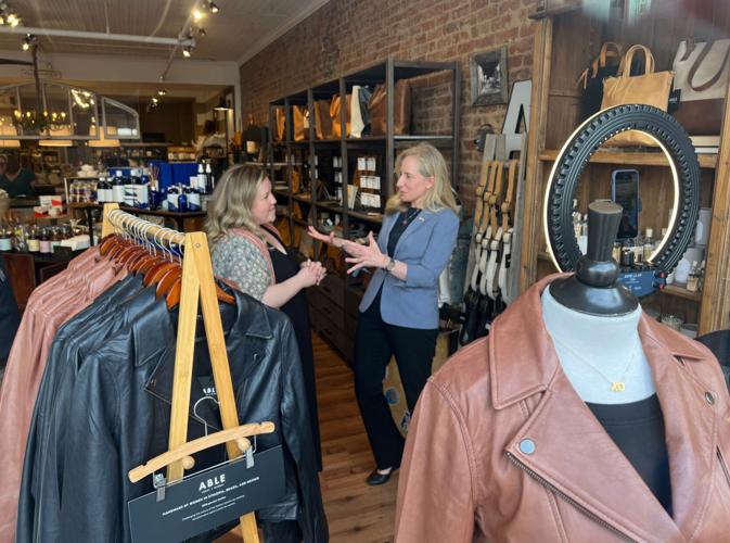 Abigail Spanberger visits Culpeper business - front window